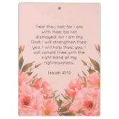 Bible Verse Clipboard | Pink Floral Design Klemmbrett (Rückseite)