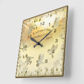 Bible Verse Clock - Er hat alles beauti gemacht Quadratische Wanduhr (Winkel)