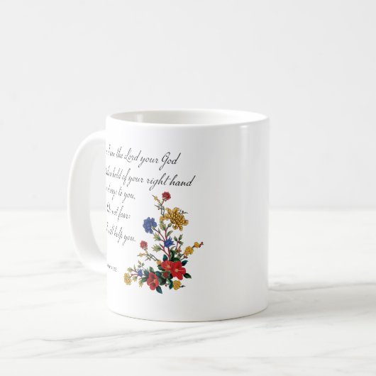 Bible Verse Coffee Tasse - Isaiah 41:13 (Vorderseite Links)