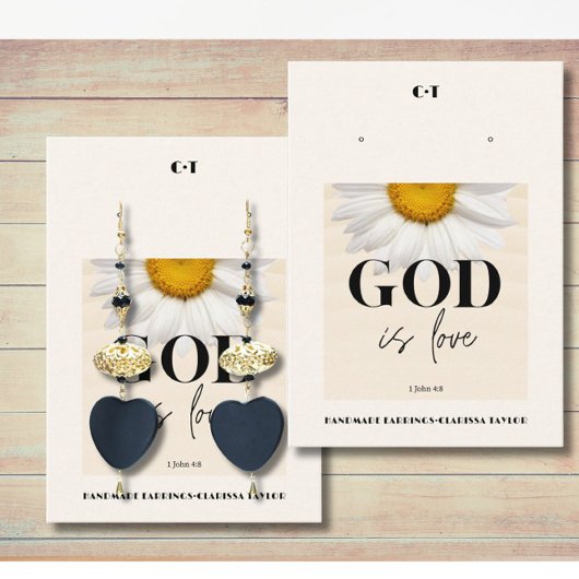 Bible Verse Earring Display Holder Card Visitenkarte
