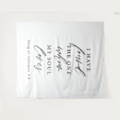 Bible Verse Elegant Calligraphy Wedding Backdrop  Wandteppich (Vorderseite (Horizontal))