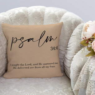 Bible Verse Elegante Beige Kissen
