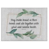 Bible Verse Elegantes Grünes Leaf Acts 2:46 Gesche Schneidebrett (Vorderseite)