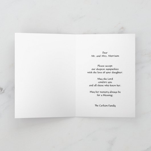 BIble Verse Ermutigung Rose Sympathy Card Dankeskarte (Innenseite)