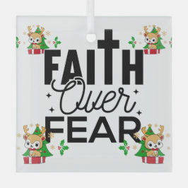Bible Ver'se 'FAITH'' Reindeer Brown Ornament Aus Glas
