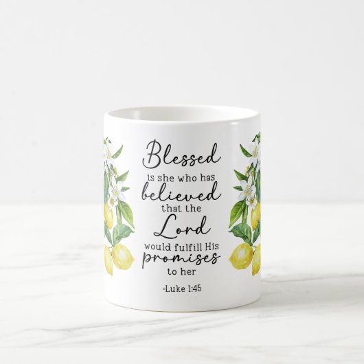 Bible Verse Floral Lemon Mug Kaffeetasse (Mittel)