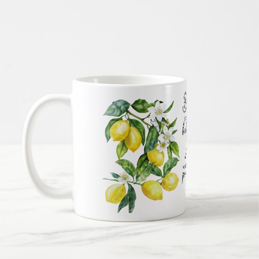 Bible Verse Floral Lemon Mug Kaffeetasse (Links)