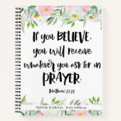 Bible Verse Floral Prayer Journal Notizblock (Vorderseite)