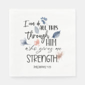 Bible verse Floral Serviette (Vorderseite)