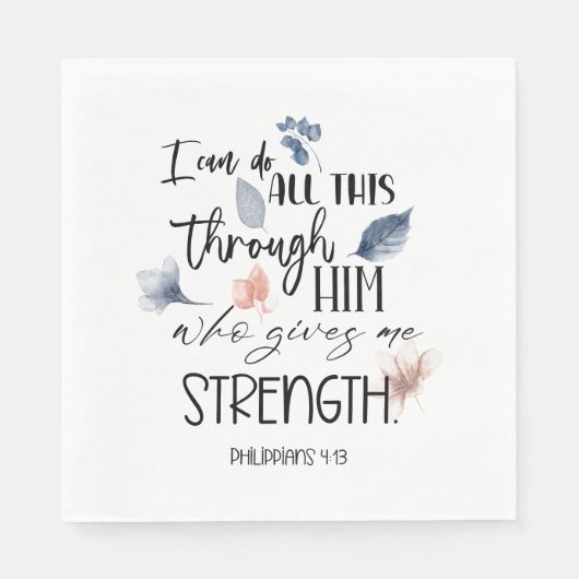 Bible verse Floral Serviette (Vorderseite)
