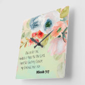 Bible Verse Floral Square Wall Clock Quadratische Wanduhr (Winkel)