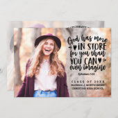 Bible Verse Foto Typografy Graduation Party Einladung (Vorne/Hinten)
