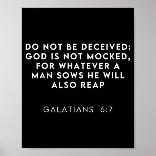 Bible Verse Galatian 6_7 Funny Meme Viral Christia Poster (Vorne)