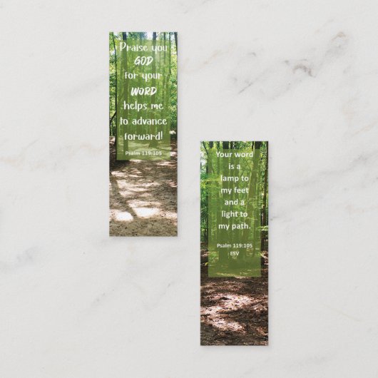 Bible Verse GOD's Wort führt mir Mini-Lesezeichen Mini Visitenkarte (Vorne/Hinten)
