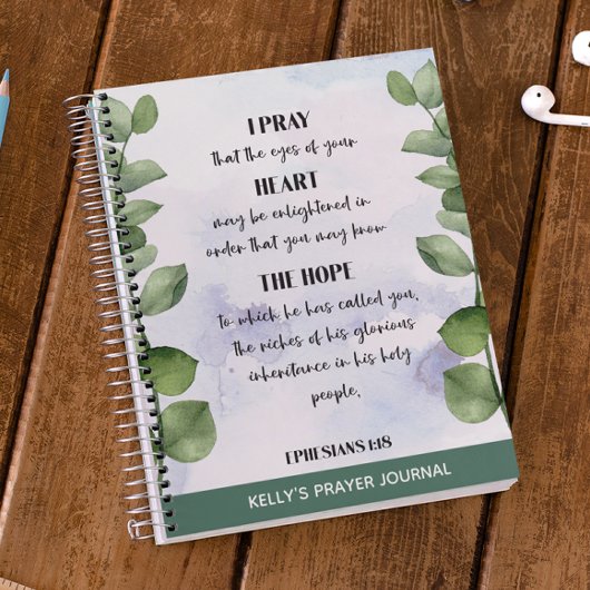 Bible Verse Greenery Prayer Journal Notizblock