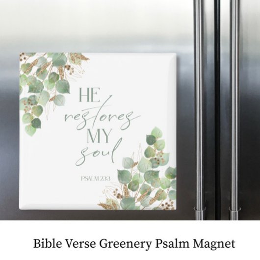 Bible Verse Greenery Psalm Magnet
