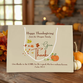 Bible Verse Happy Thanksgiving | Individuelle Name Große Geschenktüte