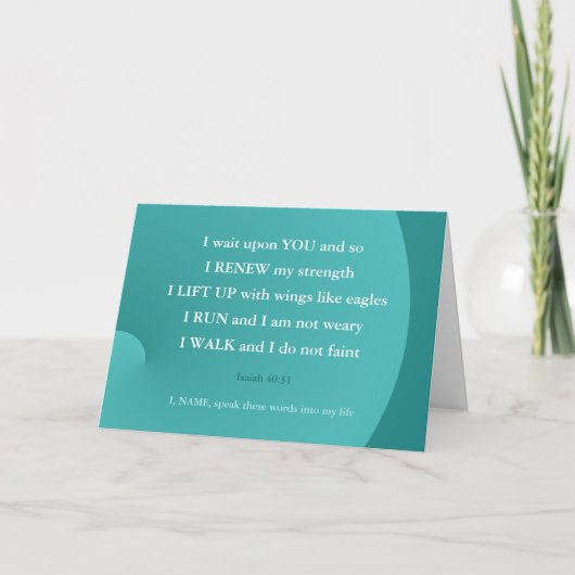 Bible Verse Healing Isaiah Walk Run Card Karte (Vorderseite)