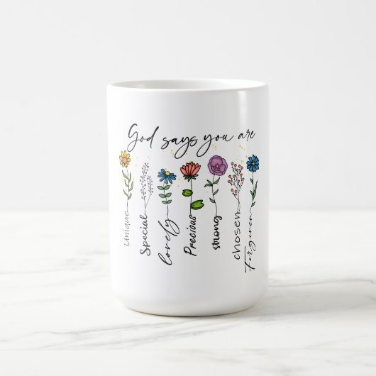 Bible Verse Inspiration Wildblume Christliches Zit Kaffeetasse (Mittel)
