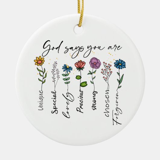 Bible Verse Inspiration Wildblume Christliches Zit Keramik Ornament (Vorne)