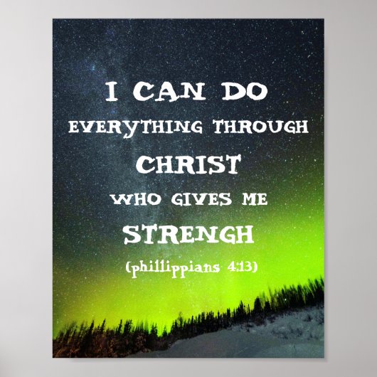 Bible Verse Inspiration Zitat-Skript Aurora Poster (Vorne)