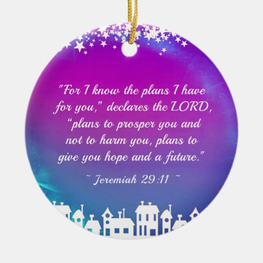 Bible Verse Jeremiah 29:11 Christmas Village Keramik Ornament (Vorne)