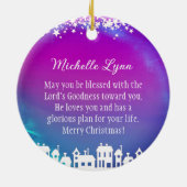 Bible Verse Jeremiah 29:11 Christmas Village Keramik Ornament (Hinten)