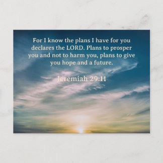 Bible Verse Jeremiah 29:11 Postkarte