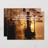 Bible Verse Job 33:14 Gott spricht Postkarte (Vorne/Hinten)