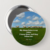 Bible verse, John 10:27, Button (Vorne & Hinten)