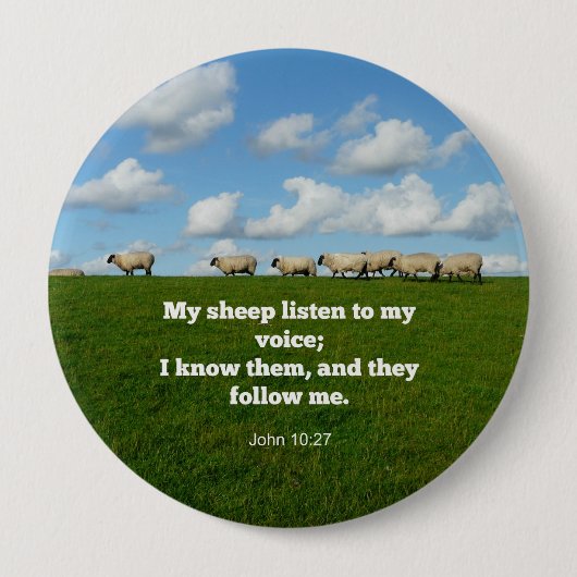 Bible verse, John 10:27, Button (Vorderseite)