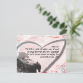 Bible Verse John 3:16 Grunge Herz Postkarte (Stehend Vorderseite)
