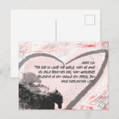 Bible Verse John 3:16 Grunge Herz Postkarte (Vorne/Hinten)