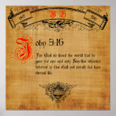 Bible Verse John 3:16 Poster (Vorne)