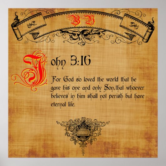 Bible Verse John 3:16 Poster (Vorne)