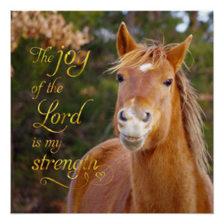 Bible Verse Lächeln Kastanienpferd Perfektes Poste Poster