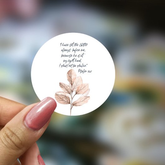 Bible Verse Lord Leafy Runder Aufkleber