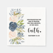 Bible verse Matthew Floral Square Serviette (Vorderseite)
