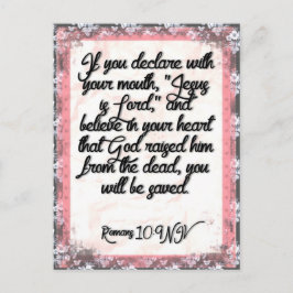 Bible Verse Memory Card für Römer 10:9 NIV Postkarte