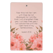 Bible Verse Mini Clipboard | Pink Floral Design Klemmbrett (Rückseite)