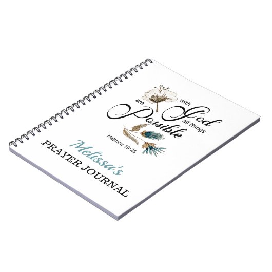 BIble verse- mit Gott sind alle Dinge möglich Hinw Notizblock (Linke Seite)