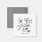BIble verse Mit Gott sind alle Dinge möglich Magnet (Vorderseite/Rückseite)
