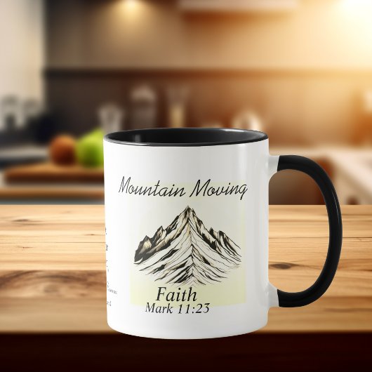 Bible Verse Mountain Moving Black Faith Mark 11 Tasse