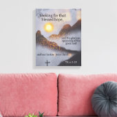 Bible Verse Mountain Sun Bokeh Leinwanddruck (Insitu (Wohnzimmer))