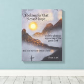 Bible Verse Mountain Sun Bokeh Leinwanddruck (Insitu (Holzboden))