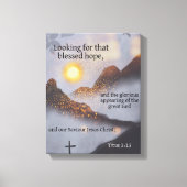 Bible Verse Mountain Sun Bokeh Leinwanddruck (Vorderseite)
