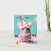 Bible Verse Niedliche Weihnachtsmäuse Name Foto Feiertagskarte (Vorderseite)