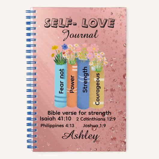 Bible verse of strength , Floral Book Christian  Notizblock (Vorderseite)