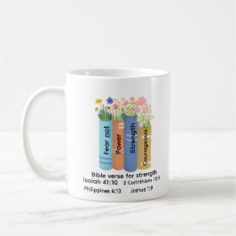 Bible verse of strength , Floral Book Lover faith Kaffeetasse