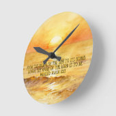 Bible Verse Personalized Sunrise Ocean Wall Clock Runde Wanduhr (Winkel)